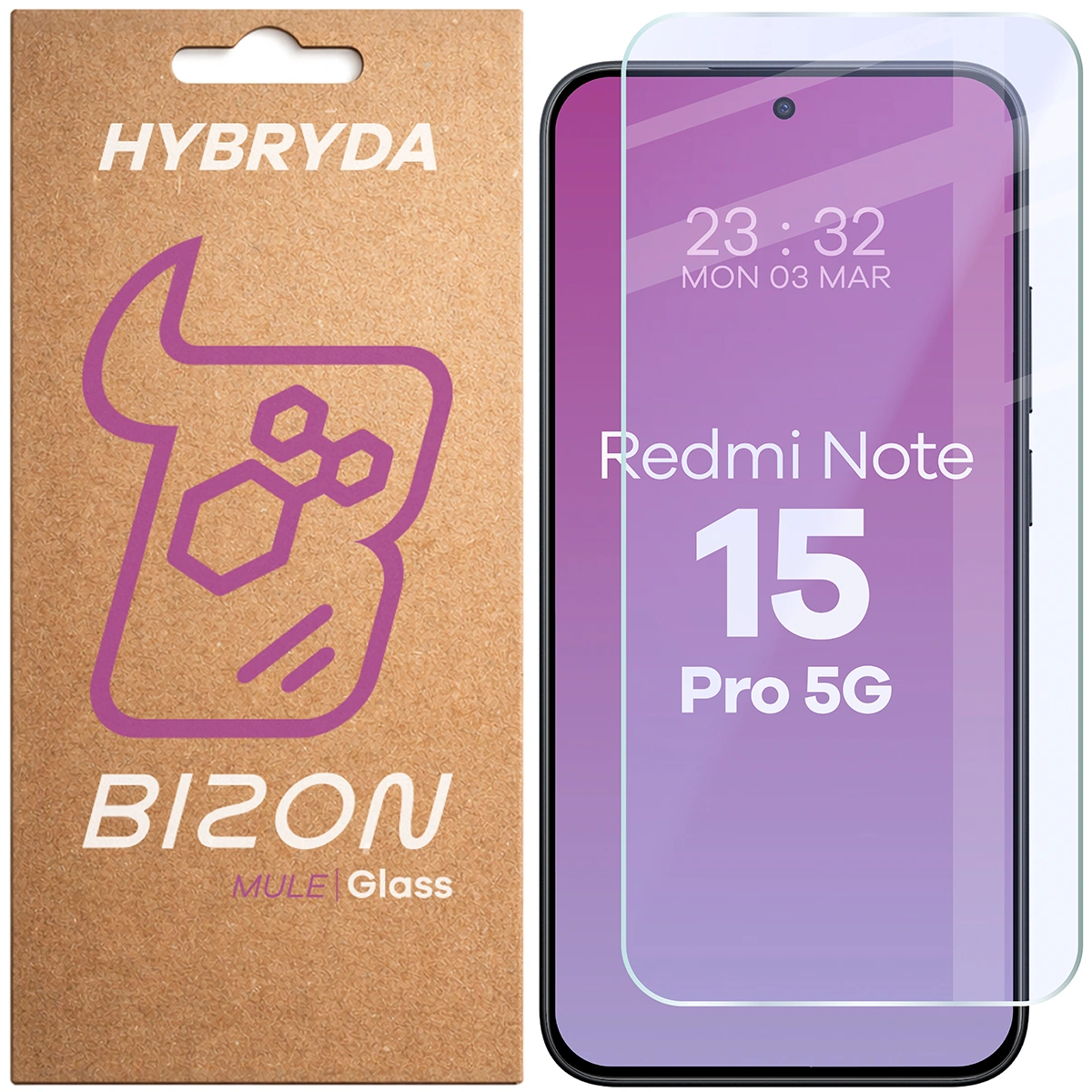Szkło hybrydowe na ekran Bizon Hybrid Mule do Xiaomi Redmi Note 15 Pro 5G